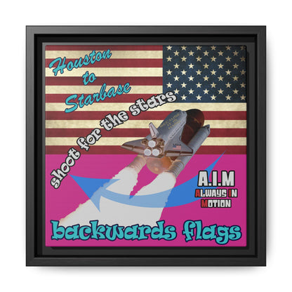 shoot for the stars - framed canvas art (pink)