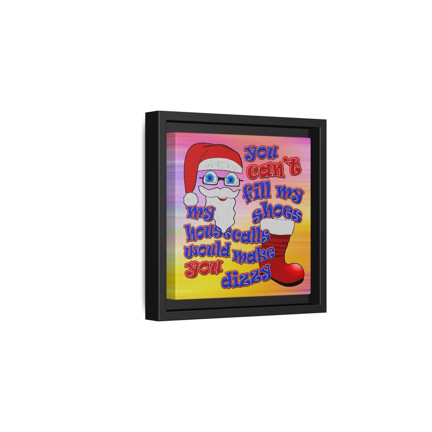santa's shoes - framed canvas art (color blur)