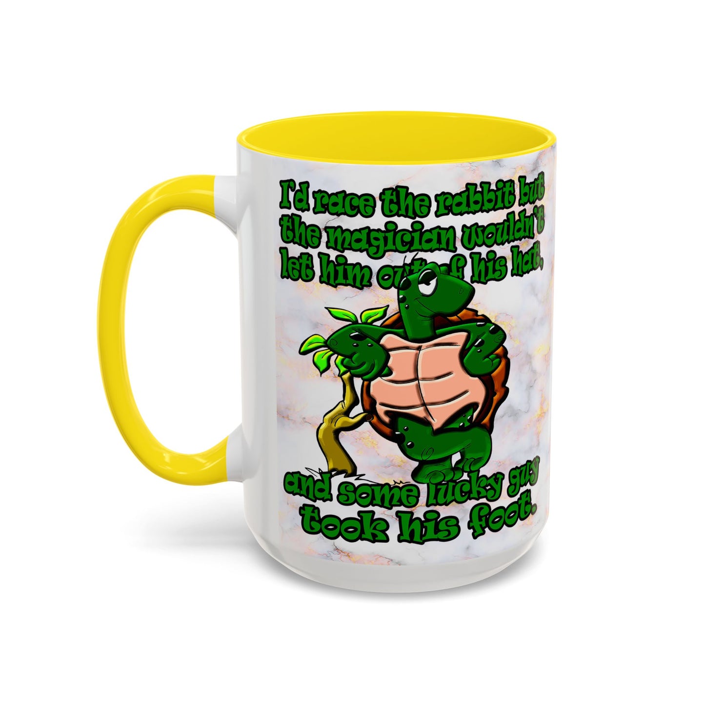 turtle race - Accent Mug (white marble)