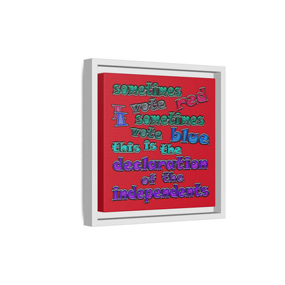 declaration of the independents - framed canvas art (dark red)