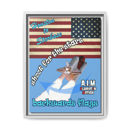 shoot for the stars - framed canvas art (light blue)