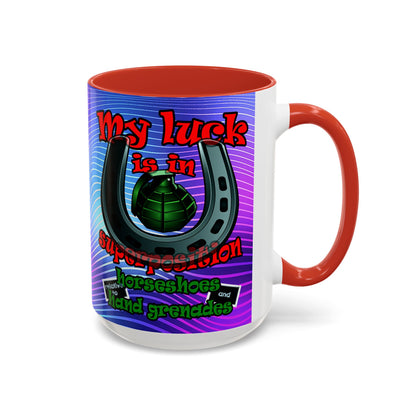 my luck - Accent Mug (purple wave)