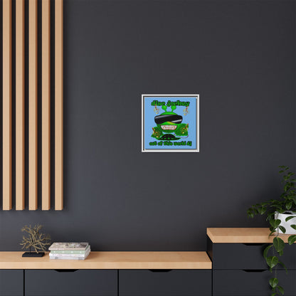 disc jockey - framed canvas art (light blue)
