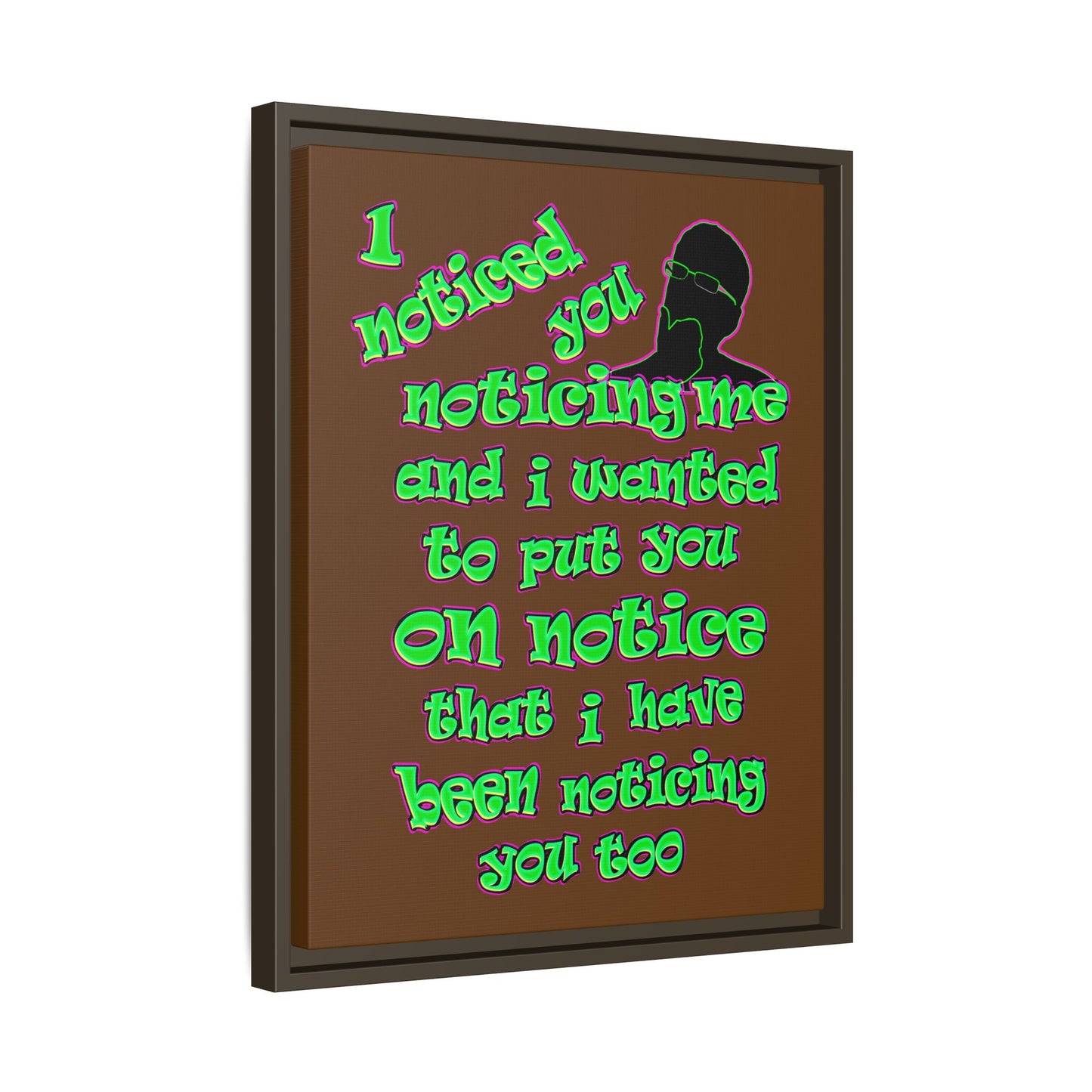 noticed you noticing - framed canvas art (brown)