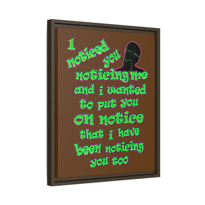 noticed you noticing - framed canvas art (brown)
