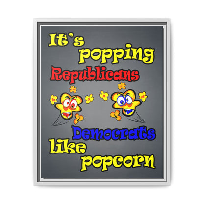 popping like popcorn - framed canvas art (grey-light grey)