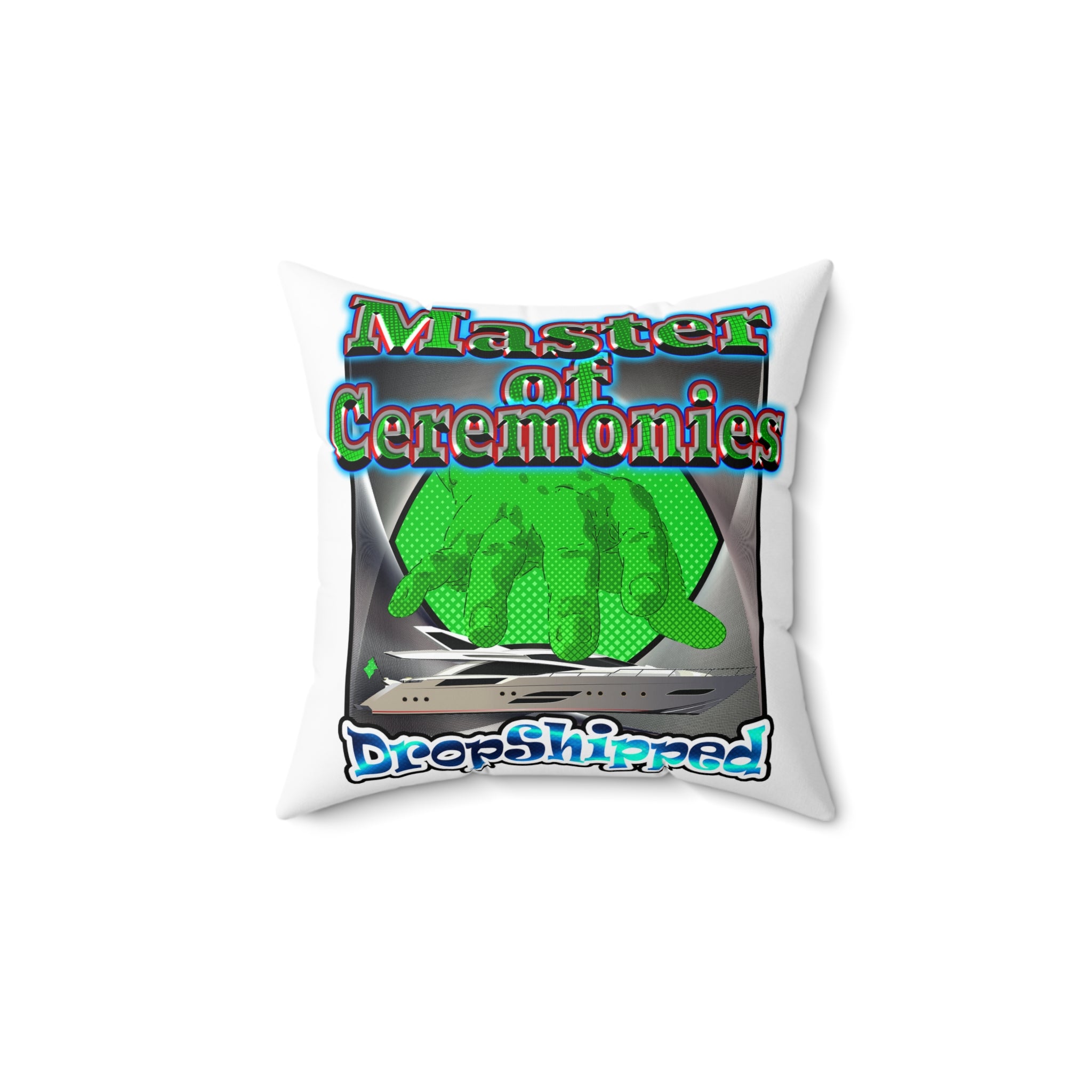 logo - Spun Polyester Square Pillow - (white)