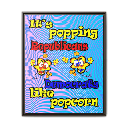 popping like popcorn - framed canvas art (light blue-purple wave)