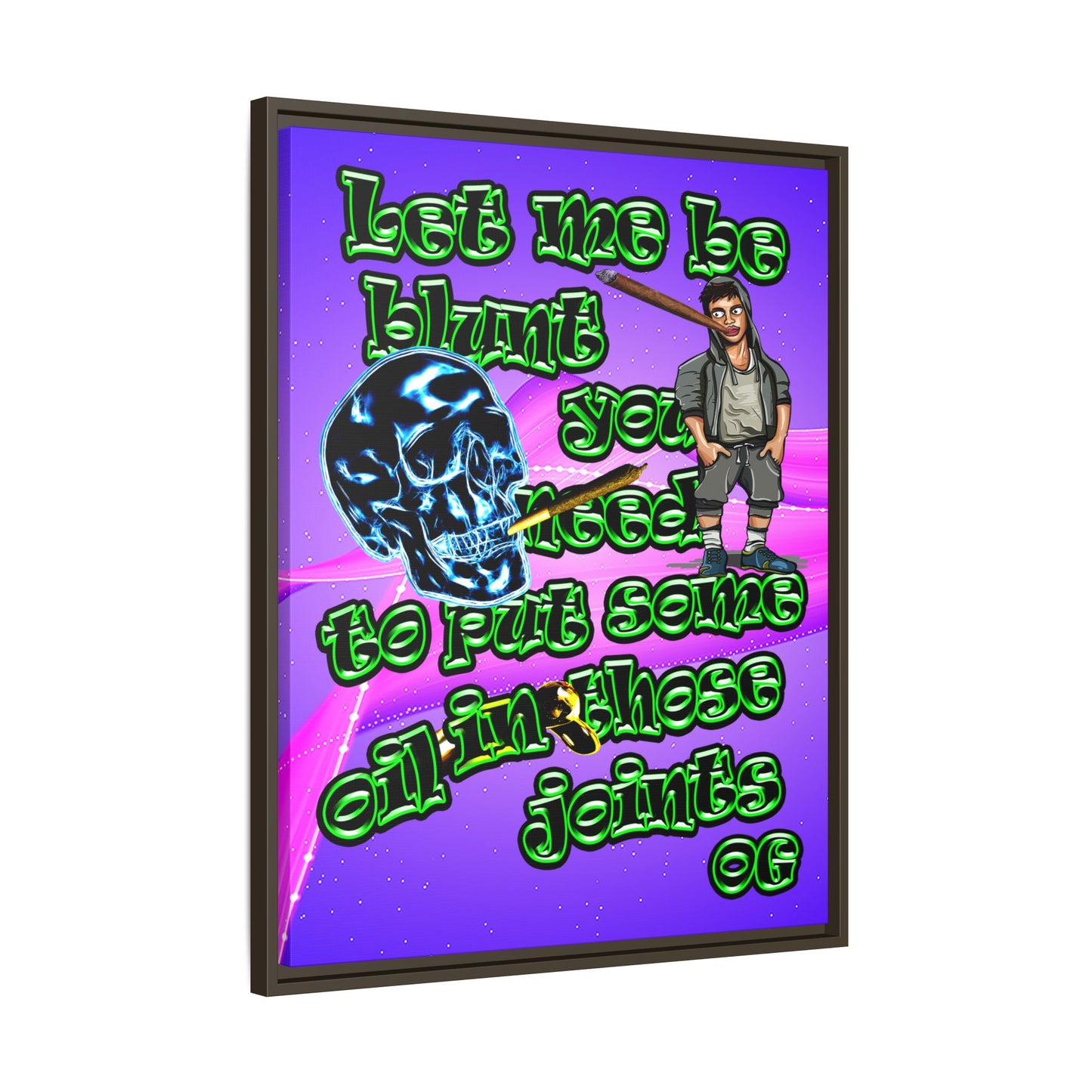 og - framed canvas art (purple-pink wave)