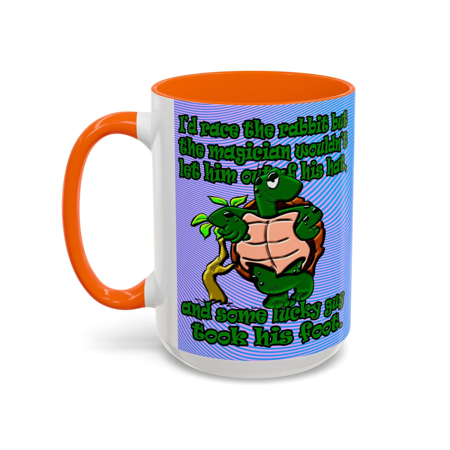 turtle race - Accent Mug (light blue-purple wave)