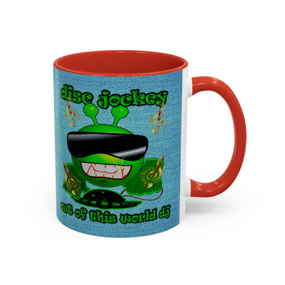 disc jockey - Accent Mug (faded dark blue)