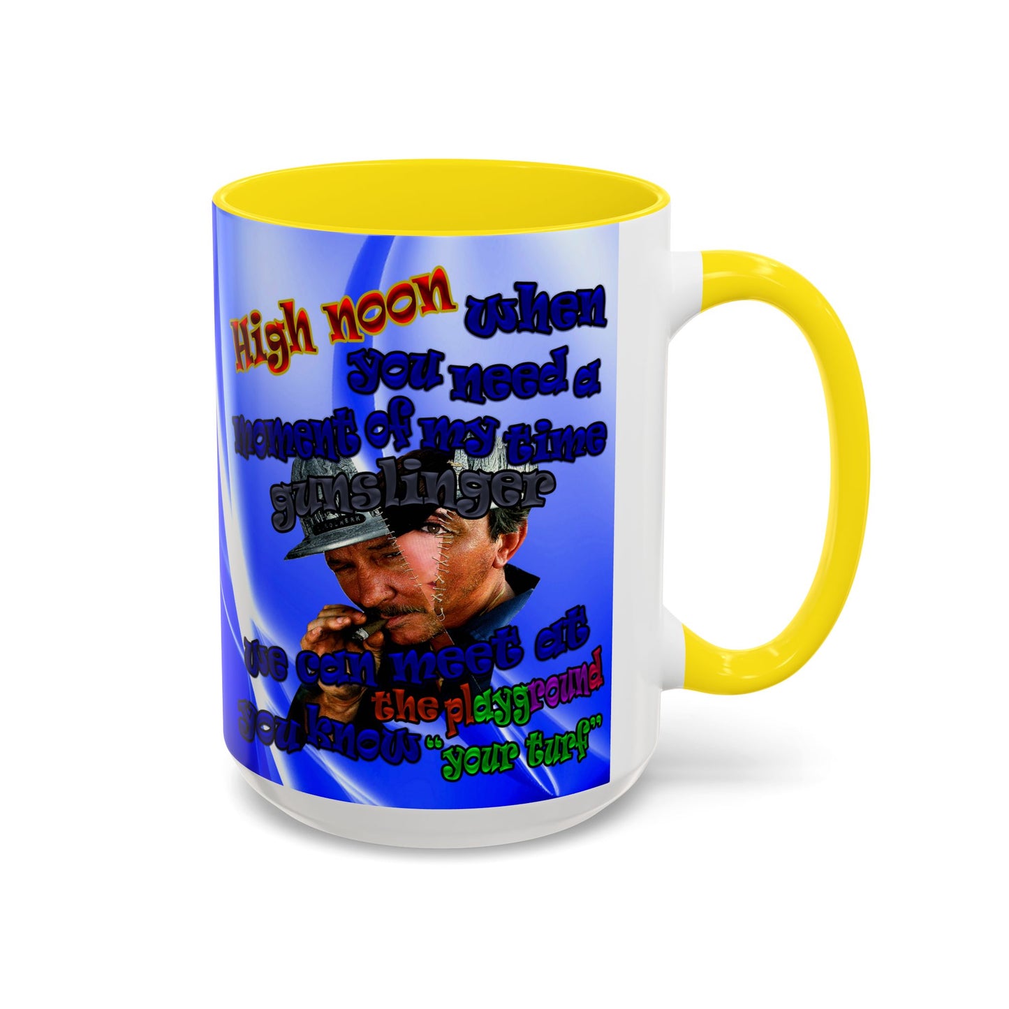 high noon - Accent Mug (blue-white wave)