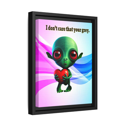 I don't care that your grey - framed canvas art (light blue-pink wave)