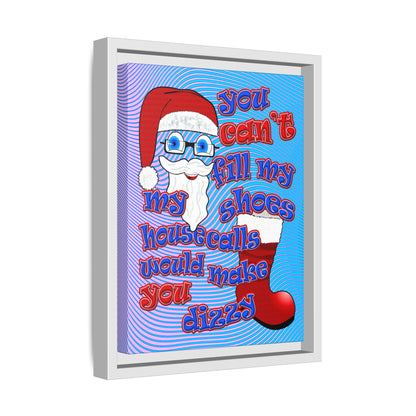 santa's shoes - framed canvas art (light blue-purple wave)