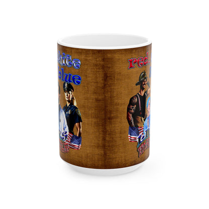 rw&b lives matter - White Mug (brown papyrus)