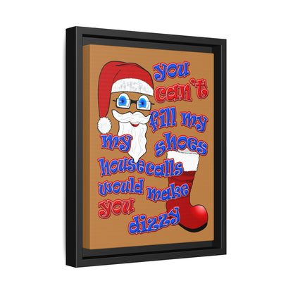 santa's shoes - framed canvas art (light brown)
