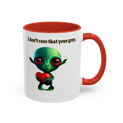 I don't care that your grey - Accent Mug (white)