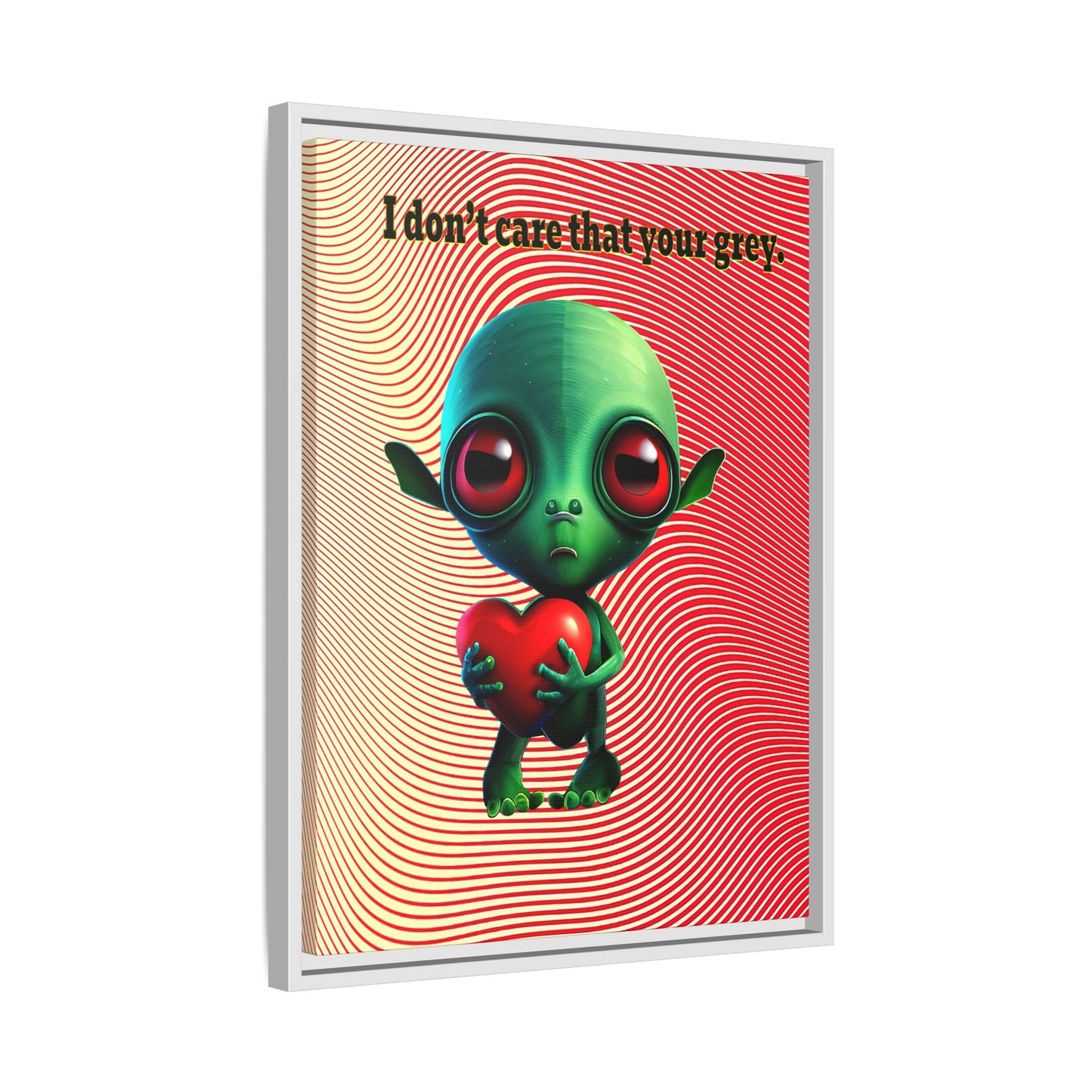 I don't care that your grey - framed canvas art (yellow-orange wave)