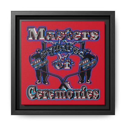 em cee squared - framed canvas art (dark red)