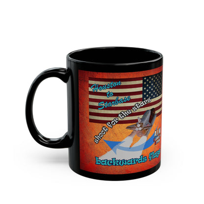 shoot for the stars - Black Mug (burnt orange)