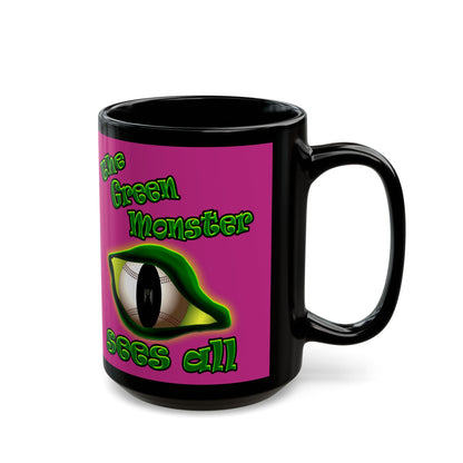 green monster - Black Mug (pink)