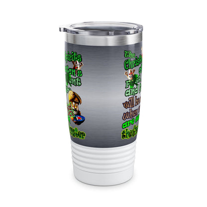 christmas spirits of boston - Ringneck Tumbler, 20oz (brushed nickel)