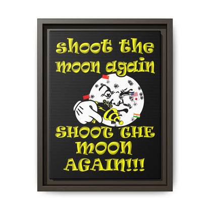 shoot the moon again - framed canvas art (black)