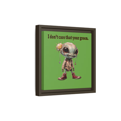I don't care that your green - framed canvas art (green)