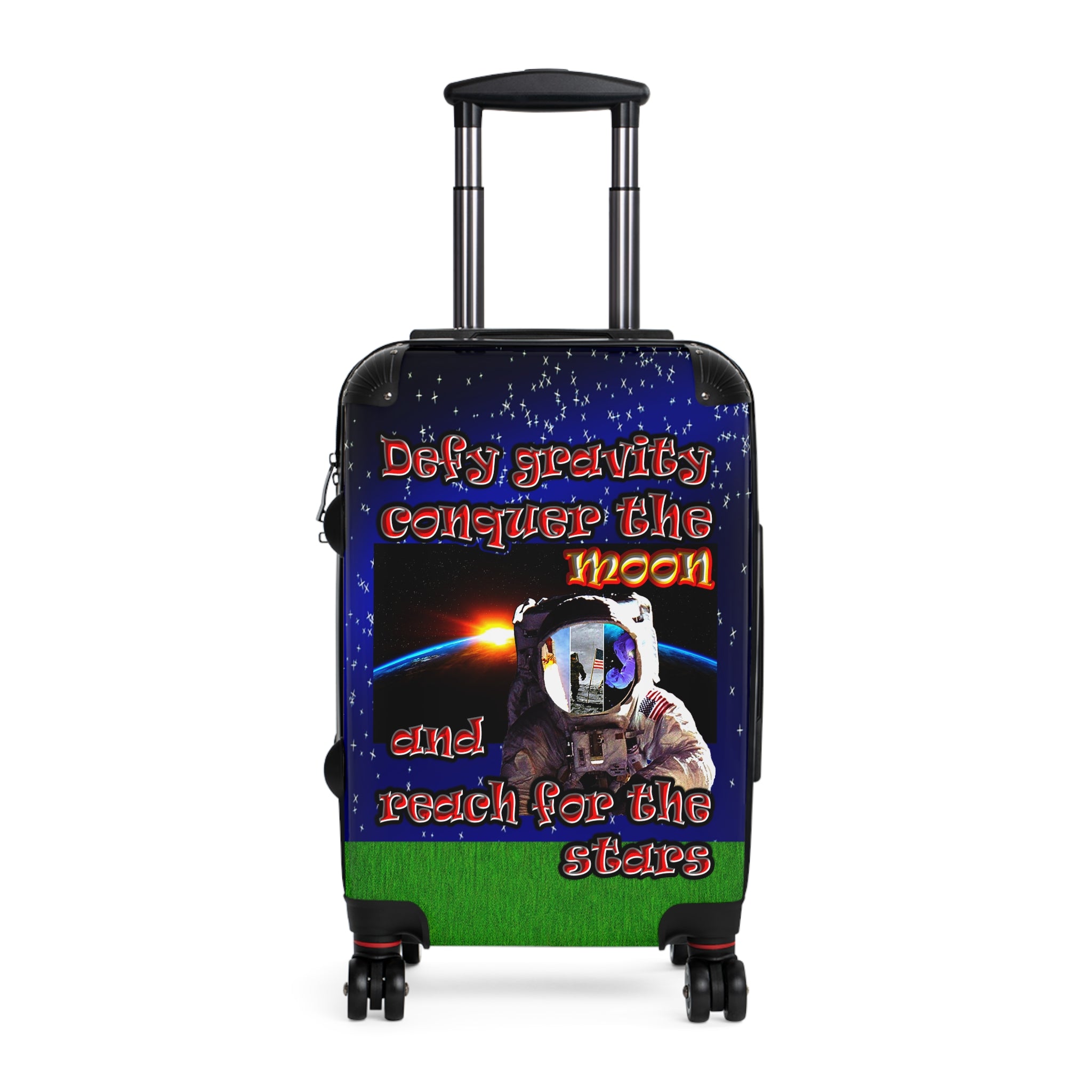 defy conquer reach - suitcase ('snoops' background)