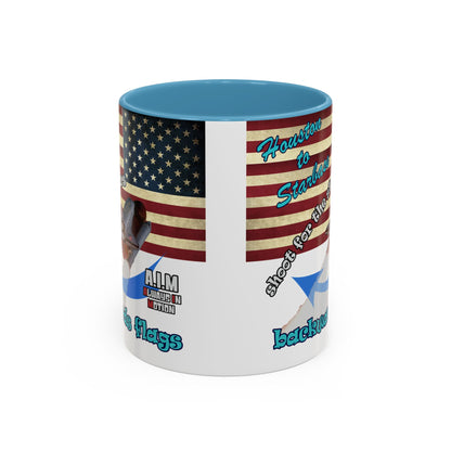 shoot for the stars - Accent Mug (white)