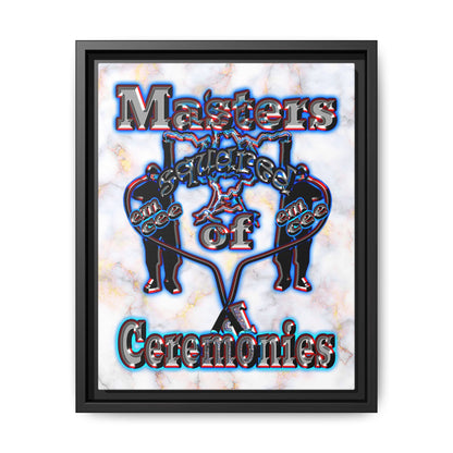 em cee squared - framed canvas art (white marble)