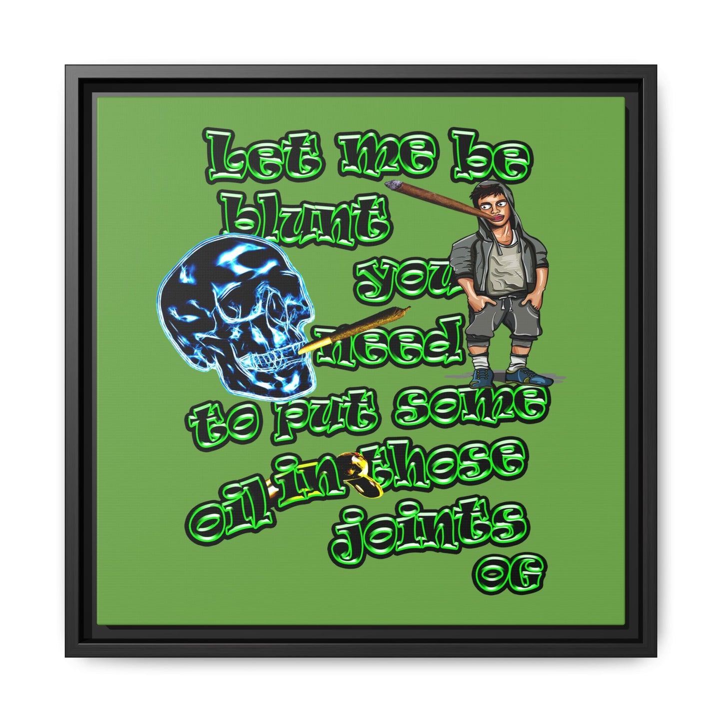 og - framed canvas art (green)