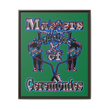 em cee squared - framed canvas art (dark green)