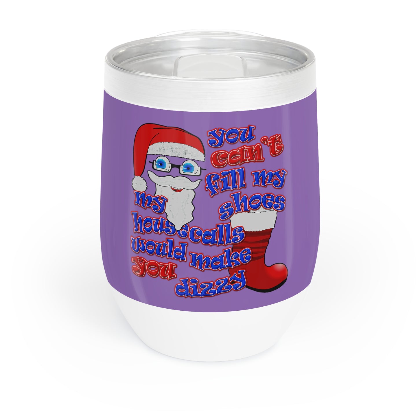 santa's shoes - Chill Wine Tumbler (light purple)