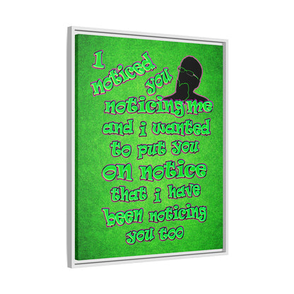 noticed you noticing - framed canvas art (green turf)
