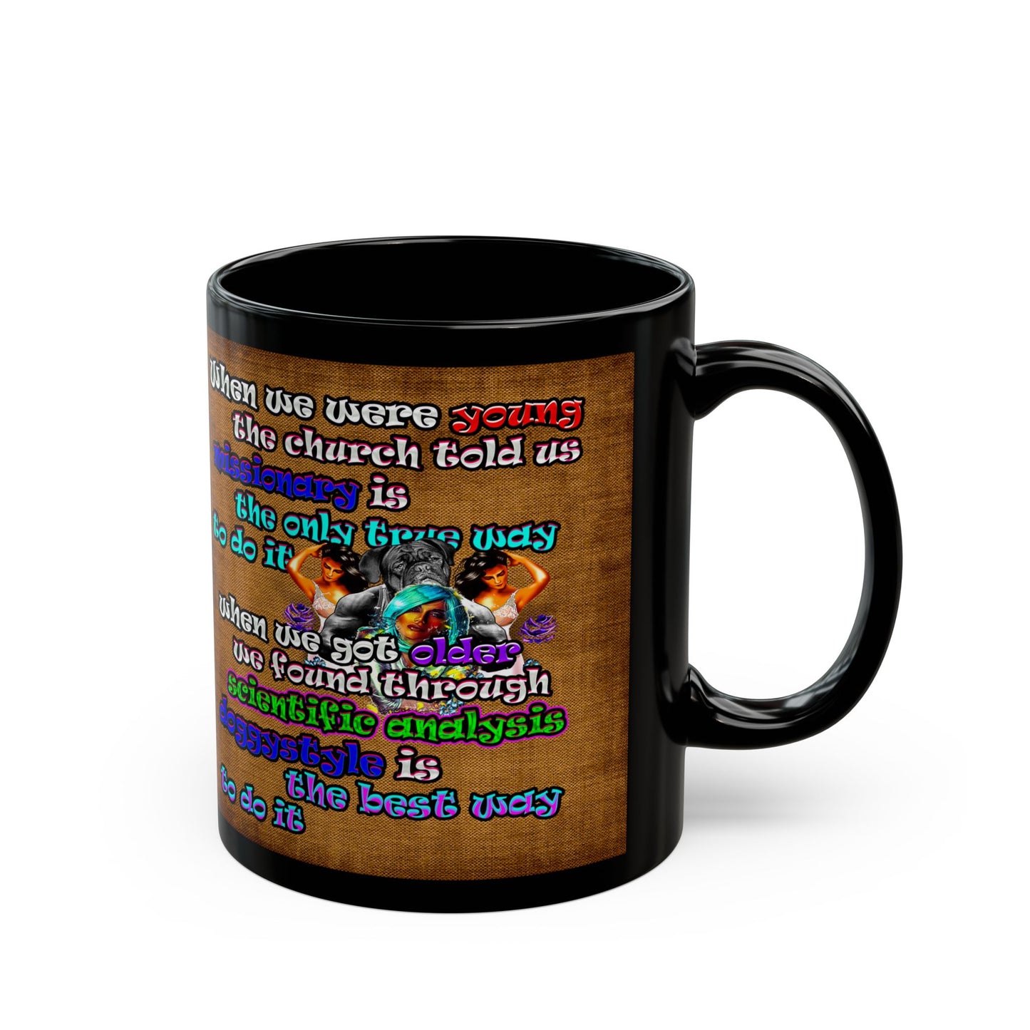 doggystyle - Black Mug (brown papyrus)