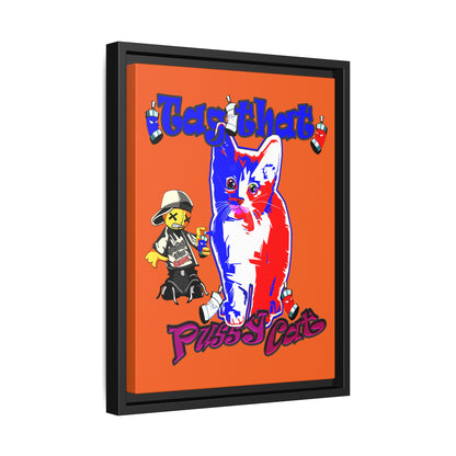 tag that - framed canvas art (orange)