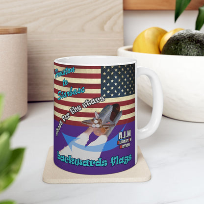 shoot for the stars - White Mug (purple)