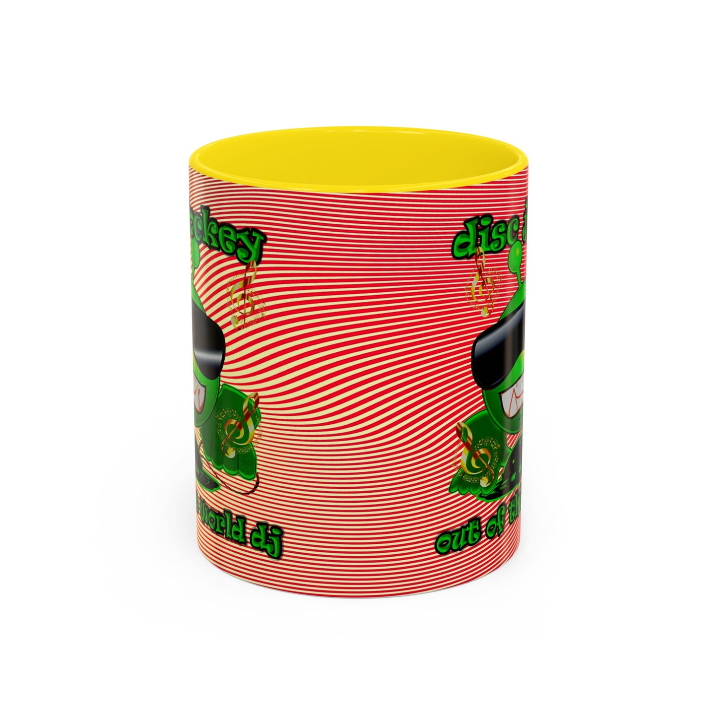 disc jockey - Accent Mug (yellow-orange wave)
