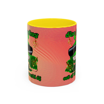 disc jockey - Accent Mug (yellow-orange wave)