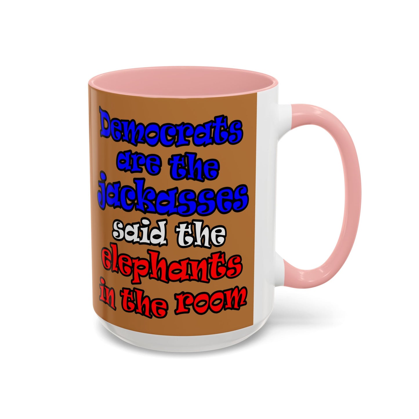 donkeys and elephants - Accent Mug (light brown)