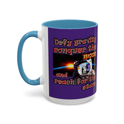 defy conquer reach - Accent Mug (purple)