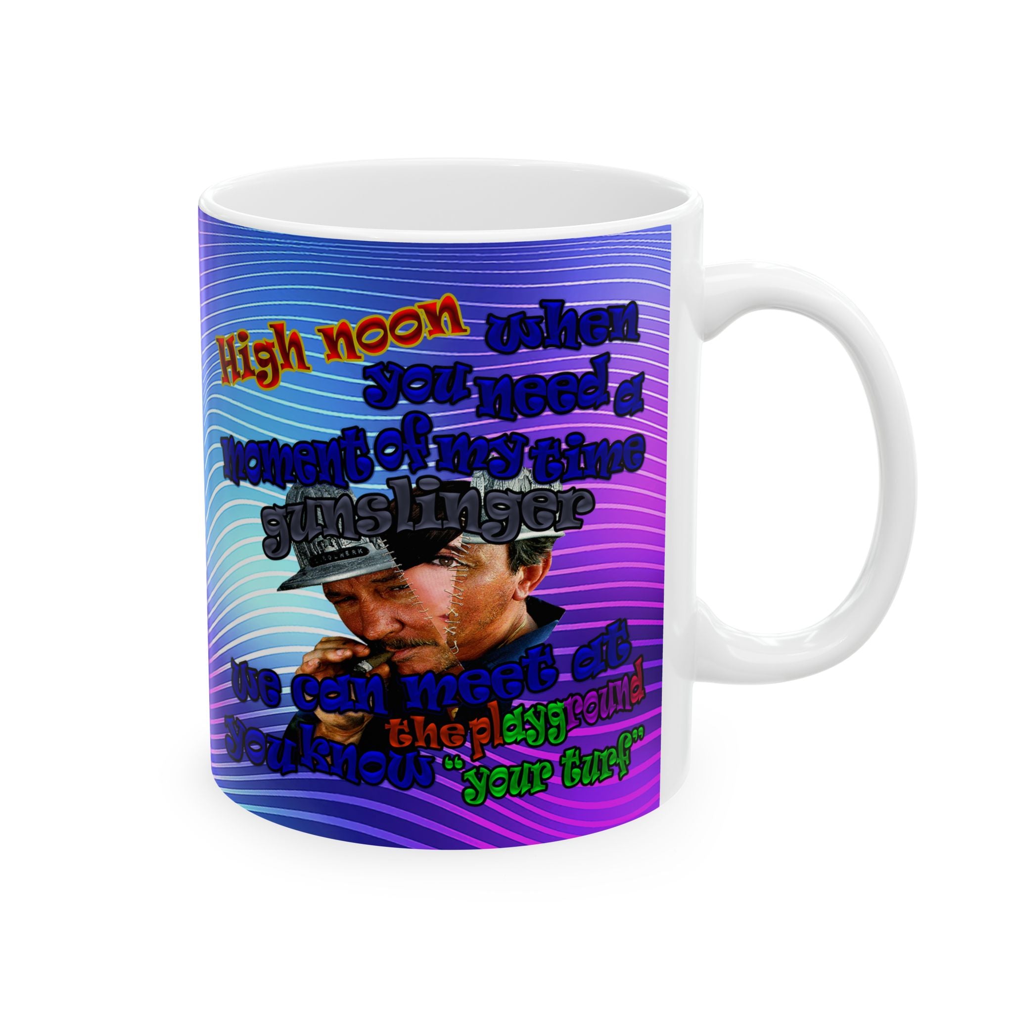 high noon - White Mug (purple wave)