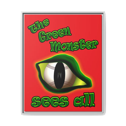 green monster - framed canvas art (red)