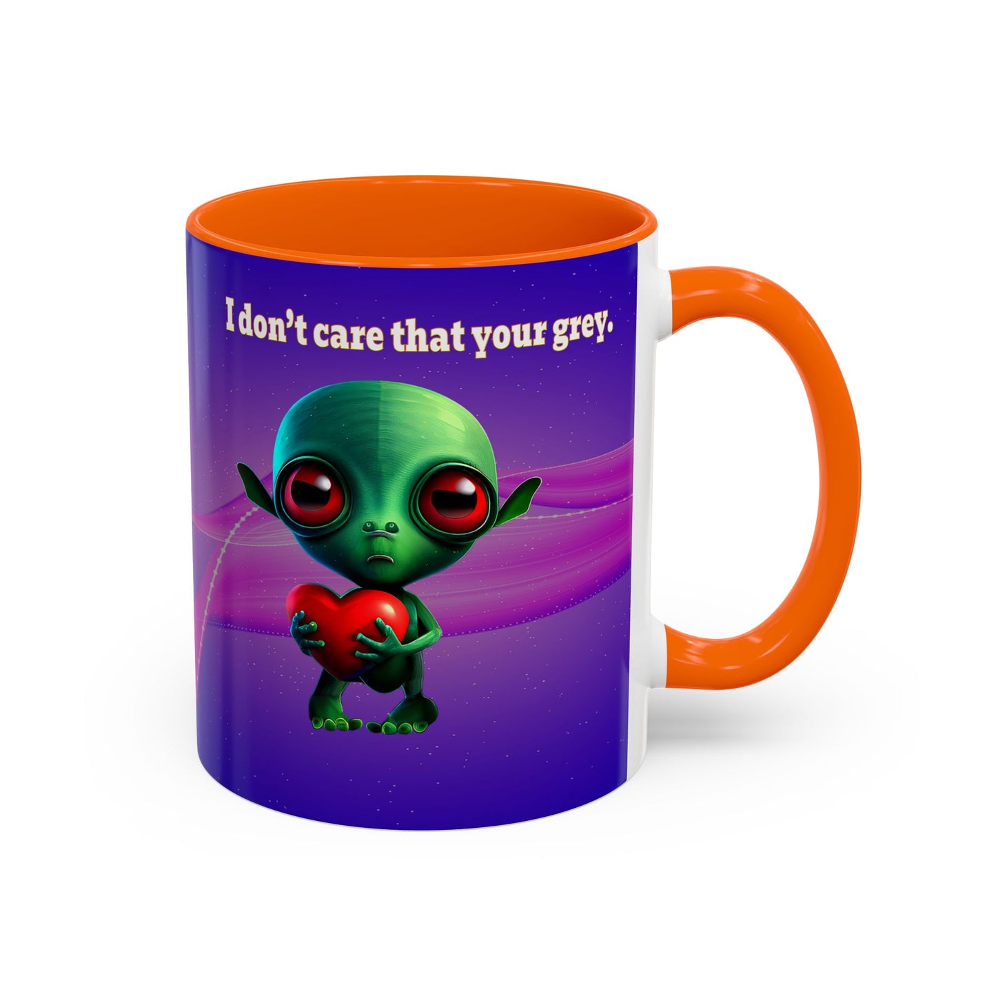 I don't care that your grey - Accent Mug (purple-pink wave)