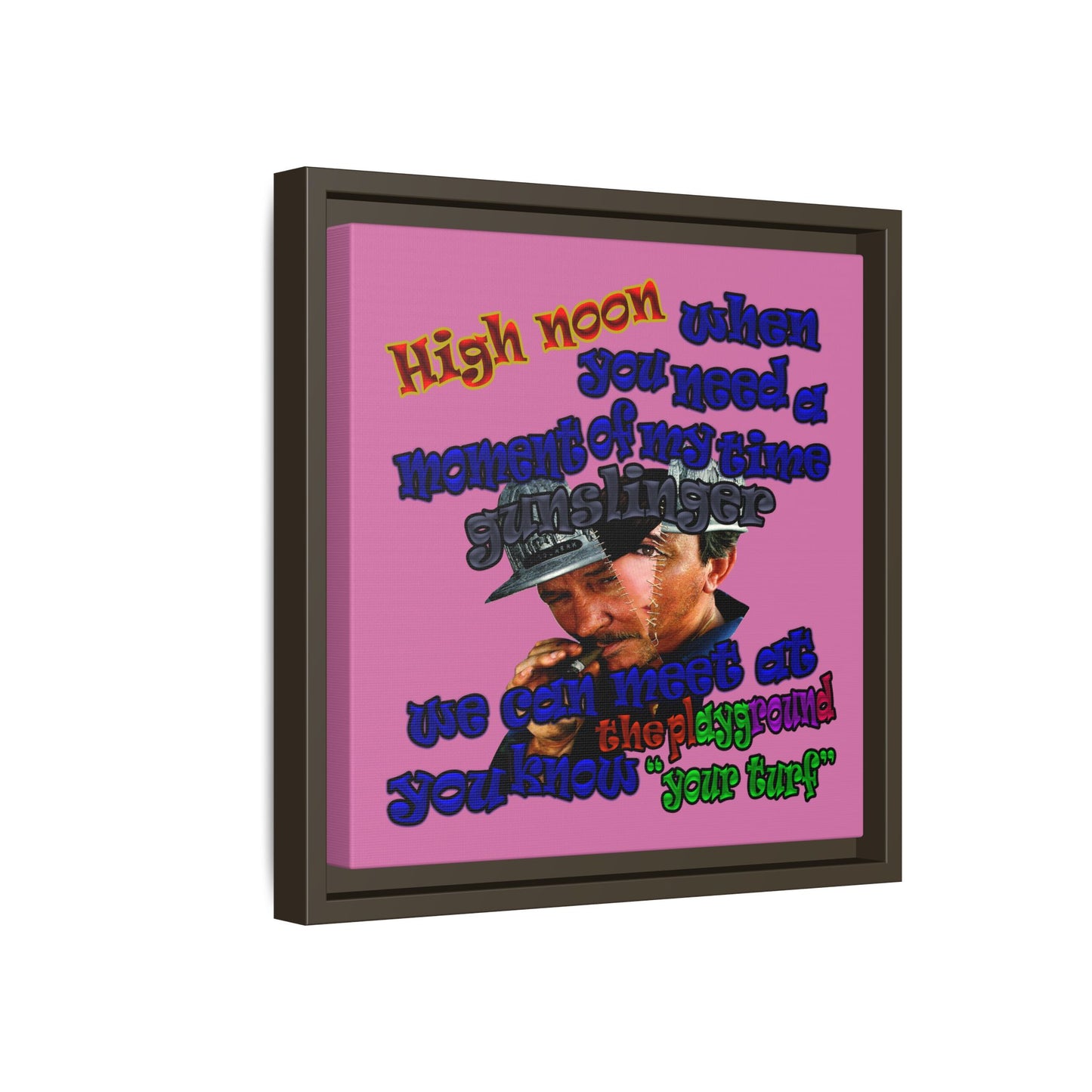 high noon - framed canvas art (light pink)