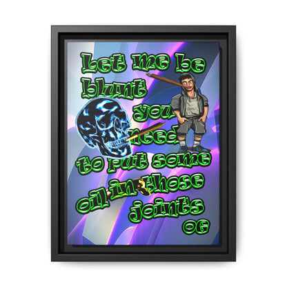 og - framed canvas art (grey-pink wave)