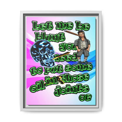og - framed canvas art (light blue-pink wave)