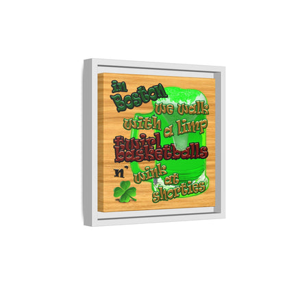 celtics logo - framed canvas art (butterscotch wood finish)