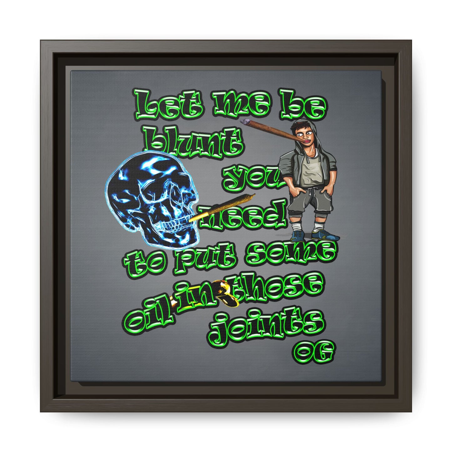 og - framed canvas art (grey-light grey)